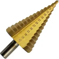 LONGZIMING -Stappenboor - 14-traps conische boor - Trapboor - 4–42 mm met getrapte structuur - HSS met titanium coating - Voor hout, kunststof en aluminium - 1 stuk