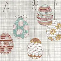 Duni Paas thema servetten Crafted Easter - 20x - Paasei print - 33 x 33 cm - feestservetten - Paasontbijt tafeldecoratie servetjes