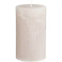 Viana Lichtgrijze pilaarkaarsen, set van 4 - effen kleur, decoratieve cilind