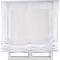 STORESDECO - Vouwgordijn effen zonder stokken, basis doorschijnend, Wit 150x175 cm