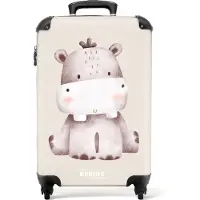 NoBoringSuitcases.com - Baby koffer nijlpaard - Reiskoffer trolley - 55x35x25