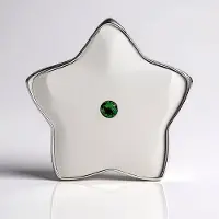 Cavill - Zilveren Hanger - 925 Sterling Zilver - Tanzania Tsavoriet Rond 0,028 ct - Stervormig Minimalistisch Design - Groene Edelsteen Sieraad Dames