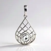Cavill - Zilveren Hanger 925 Sterling Zilver met 0,663 ct Herkimer Kwarts Briljant Rond - Druppelvormig Filigraan Design - Elegante Dames Sieraden