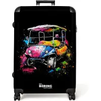 NoBoringSuitcases.com - Koffer groot - Reiskoffer lichtgewicht - Golfkar met graffiti - Rolkoffer met 4 wielen - Grote trolley XL - 98 liter bagage