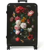 NoBoringSuitcases.com - Koffer groot - Reiskoffer lichtgewicht - Bloemen - Kunst - Oude meesters - Stilleven - Rolkoffer met 4 wielen - Grote trolley XL - 98 liter bagage