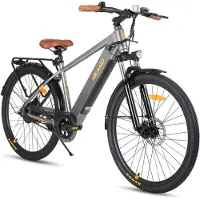 Hiland 26 Inch Elektrische Mountainbike (E-MTB) - 250W Motor - 36V 7.8Ah Batterij - All-Terrain - Voorvork Vering - Grijs - Geschikt voor buitenactiviteiten in de lente