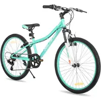 Hiland Climber 2.0 Tiener Forensen Stadsfiets - 24 inch - 7 versnellingen ​​- V-Brake - Groen - Geschikt voor buitenactiviteiten in de lente