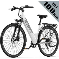 ONESPORT elektrische fiets - 468Wh/13Ah accu - 27,5 inch banden - 80–100 km actieradius - Shimano 7 versnellingen - voor- en achter schijfremmen - hoogsterk frame - elektrische stadsfiets – Wit