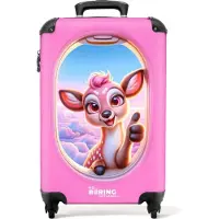 NoBoringSuitcases.com - Roze kinderkoffer meisje - Reiskoffer kinderen meisjes - 55x35x25