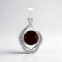 Cavill - 925 Sterling Zilver Hanger met 0,978 ct Braziliaanse Madeira Citrien & 0,135 ct Tanzania Zirkonia - Elegante Ronde Edelsteen - Warme Kleur