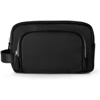 Solier SK04 - Leren Toilettas Heren - Echt Leer - Compact Formaat - Reizen - Zwart