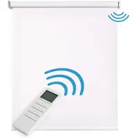 STORESDECO - Motorgecontroleerd Screen rolgordijn met aluminium afwerkingen, Wit 160x180 cm