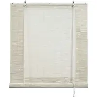 STORESDECO - Bamboe rolgordijn voor binnen en buiten - Wit, 60x175 cm