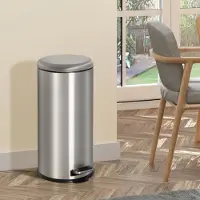 MODFU Prullenbak Afvalbak - 30 Liter - Pedaalemmer Met Softclose Deksel - Uitneembare Binnenemmer - RVS - Keuken, Kantoor, Badkamer - Zilver - Moderne Vuilnisbak