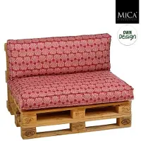 Mica Decorations Palletkussen Schelp - 120 x 80 cm - Bordeaux