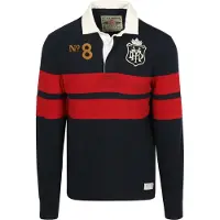 Superdry Heren Dubbel Rugby marine poloshirt (XXL), Casual, Katoen, Lange mouwen, Marineblauw M1110483A