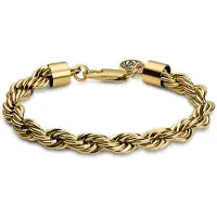 Lucleon Essentials | 8 mm Goudkleurige Armband met Gedraaide Schakels