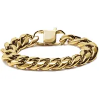 Lucleon 16 mm Goudkleurige Stalen Schakelarmband