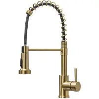 LOMAZOO Keukenkraan met Uittrekbare Uitloop - Gouden Keukenkraan - Keuken Kraan Goud - Mengkraan Keuken [LUXOR]