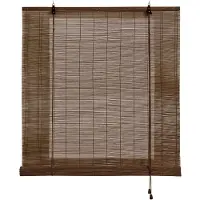 STORESDECO - Bamboe rolgordijn voor binnen en buiten - Donkerbruin, 60x175 cm