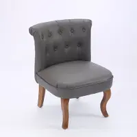 Sweiko Fauteuil - Kunstleer - Rubberhout poten - Vintage stijl - Grijs