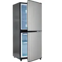 Sweiko 106L Tweezonige Energiebesparende Koelkast, 60L Koelkast + 46L 4-Sterrenvriezer, 7-Temperatuurinstellingen, 45 dB, Geborsteld Grijs-Zilver, LED verlichting, verstelbare planken, 166 kWh/Jaar