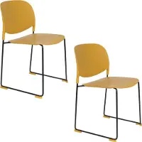 Housecraft living Set van 4 eetkamerstoelen Bradney | kunststof geel 48x80x52 cm eetkamerstoelen | NADUVI