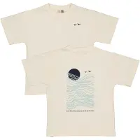 LEVV Little T-shirt met backprint ecru Jongens Katoen Ronde hals Backprint - maat 122