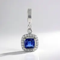 Cavill - Zilveren Hanger - 925 Sterling Zilver Geplatineerd - Nepal Kyaniet 1 211 ct - 20 Cambodjaanse Zirkonen 0 297 ct - Blauw