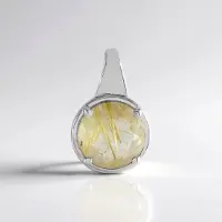 Cavill - Zilveren Hanger 925 Sterling Zilver Platina Coating - 3,12ct Rondgeslepen Rutielkwarts - Elegante Braziliaanse Edelsteen