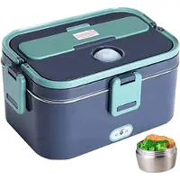 OKWISH Lunchboxen - Elektrische Lunchbox - Verwarmde Maaltijd Container - Auto en Thuis Lunchbox - Lunchbox met Handvat - RVS Lunchbox - Groen