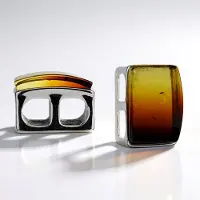 Cavill - Zilveren Hanger - 925 Sterling Zilver - Baltische Barnsteen 2,65 ct - Achthoek Slijpsel - Warme Honingtint - Monosono Collection