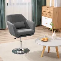 MODFU Bureaustoel - Hoogteverstelbaar - 360° Draaibaar - Voor Bureau - Polyester - Donkergrijs - 60 x 60 x 79-91 cm