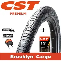 CST set Brooklyn Cargo C1996 buitenband + binnenband DV - 20x2.40 inch - ETRTO 62-406 - Black edition - Zwart