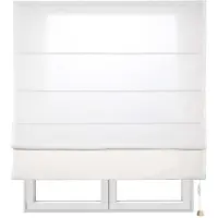 STORESDECO - Vouwgordijn met stokken, effen doorschijnend rolgordijn Crème, 60x175 cm