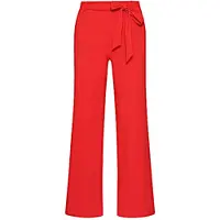 Smashed Lemon Wijde pantalon in comfortabele travelstof met strikceintuur |