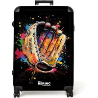 NoBoringSuitcases.com - Koffer groot - Reiskoffer lichtgewicht - Honkbalhandschoen met graffiti - Rolkoffer met 4 wielen - Grote trolley XL - 98 liter bagage