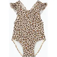 SuperCute Badpak Meisjes Panterprint – Ruffle Schouder – Kinder Zwempak – 8 Jaar Maat 128