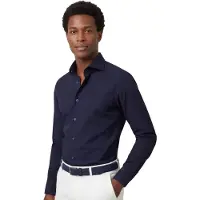 Michaelis Overhemd overhemd Slim fit donkerblauw effen