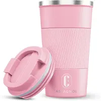 Castagnola Thermosbeker - Koffiebeker To Go - Travel Mug voor Koffie en Thee - Theebeker - 510 ML - RVS - Roze