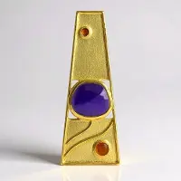 Cavill - Zilveren Hanger met 5,166 ct Fancy Zambia-Amethist en Mandarijn Citrien - 925 Sterling Zilver Verguld - Moderne Trapeziumvorm - Luxe Hangers