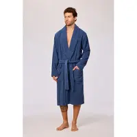 Woody Heren badjas donkerblauw - maat S