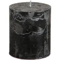 Viana Massieve zwarte pilaarkaarsen 70×80mm, set van 4 - Elegante decoratiev
