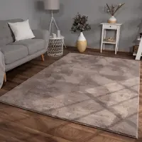 TT Home Woonkamer hoogpolig tapijt imitatiebont moderne effen kleuren pluizig zacht