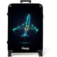 NoBoringSuitcases.com - Koffer groot - Reiskoffer lichtgewicht - Lichtgevend vliegtuig - Rolkoffer met 4 wielen - Grote trolley XL - 98 liter bagage