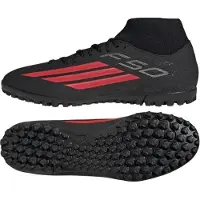 Adidas Her F50 Club Mid Cut Stealth Victory Pack TF Astro Voetbalschoenen Core Black/Lucid Red/Zwart
