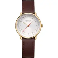 Mondaine Doppio 33mm staal leer bruin