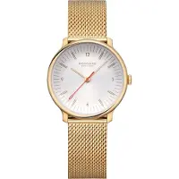 Mondaine Doppio 33mm staal mesh goudkleurig