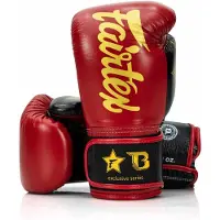 Booster Fairtex X Bokshandschoenen - FXB BG V2 - Echt leer - Rood/Zwart/Goud 10 oz