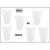 TakeAware 500x Koffie beker karton wit 360ml - XL beker - Next generation Roer staafjes koffie limonade beker melk suiker hout festival thema feest verjaardag werk lepel
